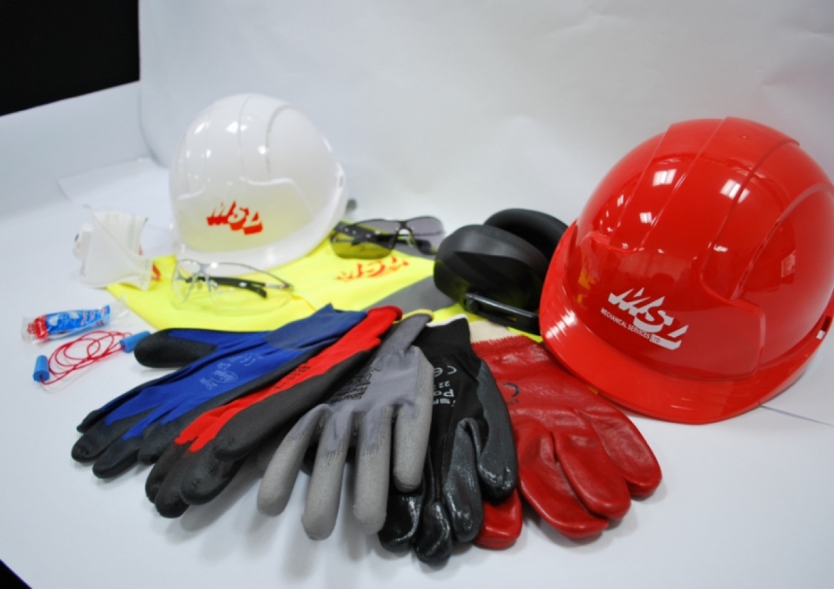 MSL branded hard hats and PPE